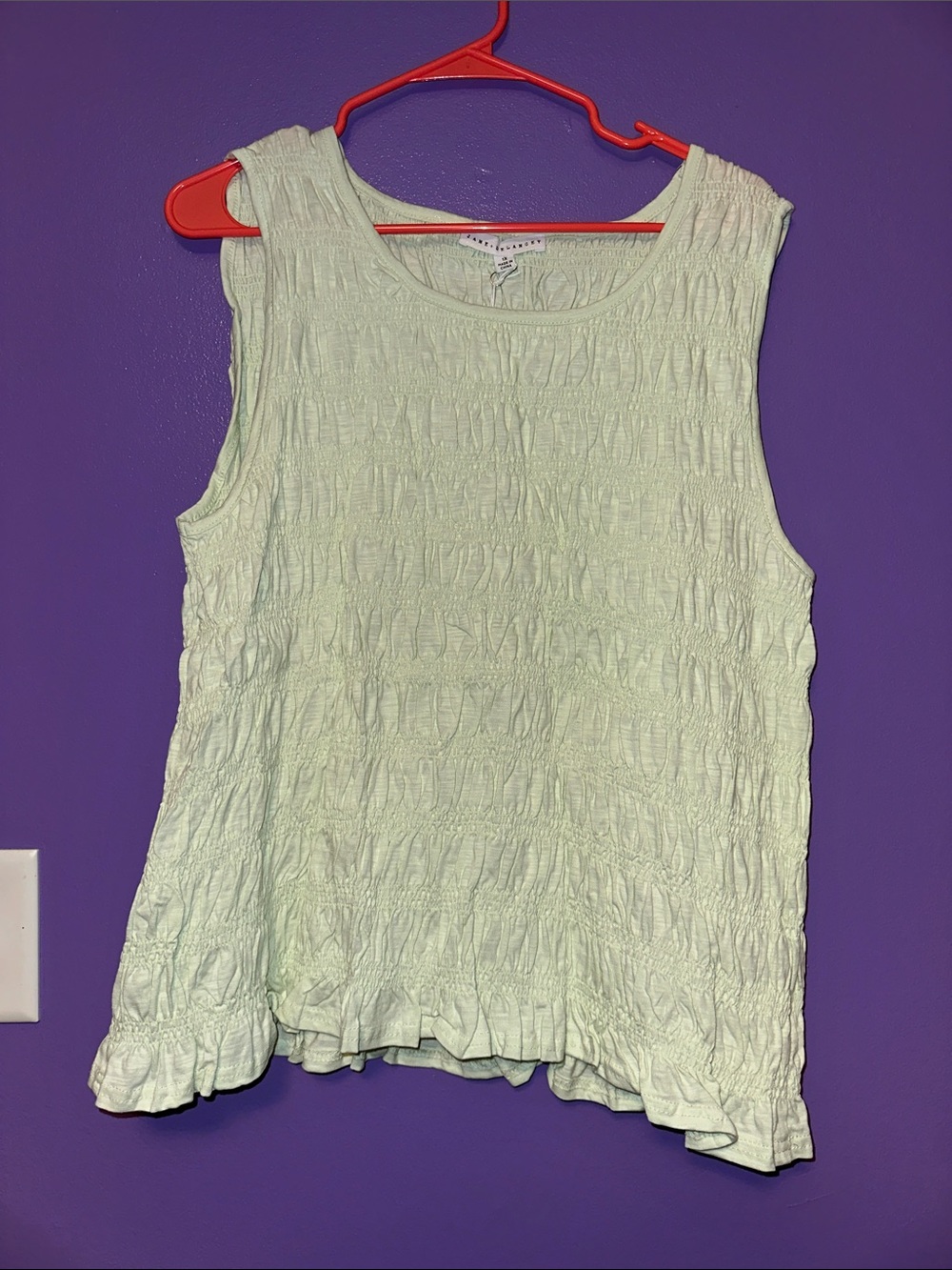 Jane and Delancey Light Green Ruched Sleeveless Tank